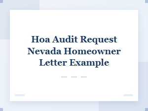 How to Request an Hoa Audit in Nevada