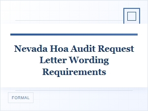 Crafting an Hoa Audit Request Letter in Nevada