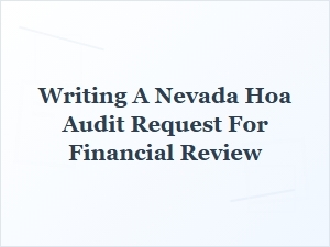 How to Request a Nevada Hoa Financial Audit