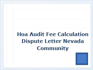 Nevada Hoa Audit Fee Dispute Letter Guide