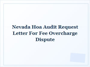 Requesting an Audit for Hoa Fee Overcharges