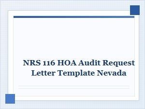 Nevada Hoa Audit Request Letter Guide