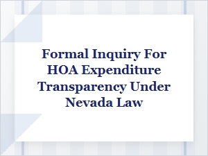 Requesting Hoa Financial Records in Nevada