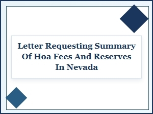 Hoaa Fees & Reserves Request Letter Template