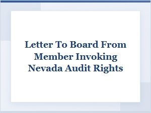 Invoking Nevada Hoa Audit Rights: a Member's Letter