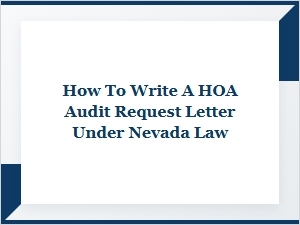 Requesting a Nevada Hoa Financial Audit