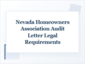 Nevada Hoa Audit Letter Compliance Guide