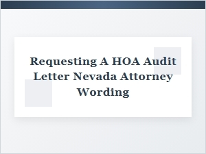 How to Request an Hoa Audit in Nevada