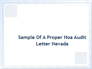 Nevada Hoa Audit Letter Requirements