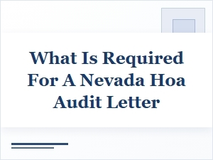 Nevada Hoa Audit Letter Requirements
