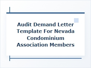 Nevada Condominium Audit Request Letter Template