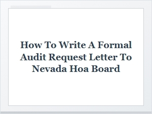 How to Request an Official Hoa Audit