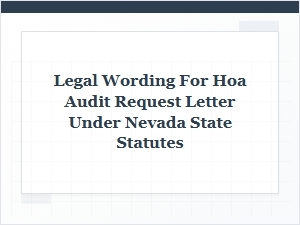 Request an Hoa Financial Audit