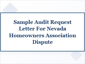 Requesting a Nevada Hoa Audit Letter Sample