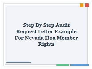 Nevada Hoa Member Audit Request Letter Guide