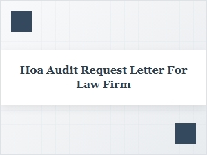 Hoa Audit Letter for Legal Counsel