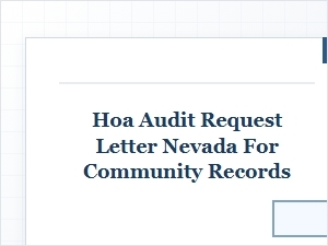 Nevada Hoa Community Records Audit Letter