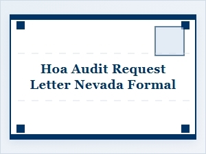 Formal Hoa Audit Request Letter for Nevada
