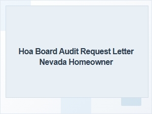 Requesting a Nevada Hoa Audit Letter