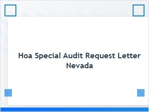 Requesting an Hoa Special Audit in Nevada