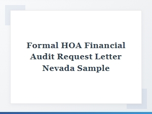 Nevada Hoa Financial Audit Letter Sample