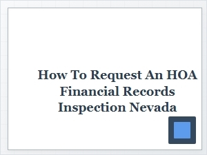 Request Nevada Hoa Financial Records