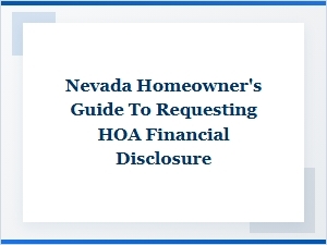 Hoa Financial Disclosure Guide for Nevada Homeowners