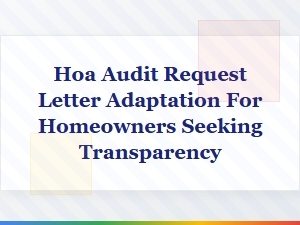 Hoa Audit Letter Adaptation Guide