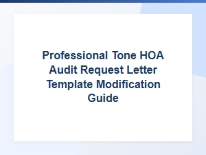 How to Modify a Professional Hoa Audit Letter